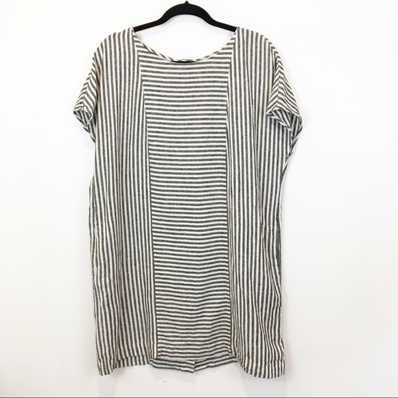 Madewell Linen Blend Button Back Shift Dress Sz XL - Picture 2 of 11